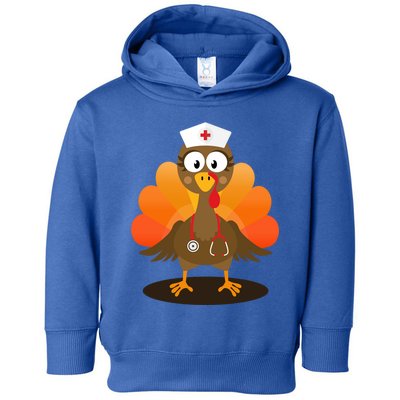 Funny Nurse Turkey For Thanksgiving Hospital Nursing Gift Toddler Hoodie