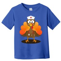 Funny Nurse Turkey For Thanksgiving Hospital Nursing Gift Toddler T-Shirt