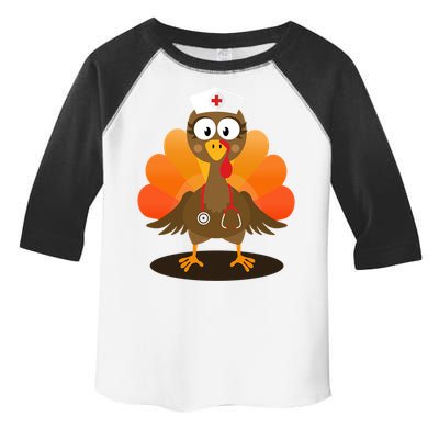 Funny Nurse Turkey For Thanksgiving Hospital Nursing Gift Toddler Fine Jersey T-Shirt