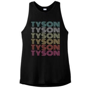 First Name Tyson Girl Boy Retro My Personalized Groovy 80S Ladies PosiCharge Tri-Blend Wicking Tank