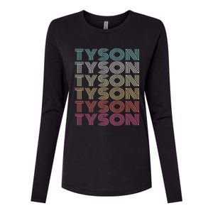 First Name Tyson Girl Boy Retro My Personalized Groovy 80S Womens Cotton Relaxed Long Sleeve T-Shirt