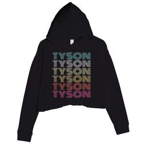 First Name Tyson Girl Boy Retro My Personalized Groovy 80S Crop Fleece Hoodie