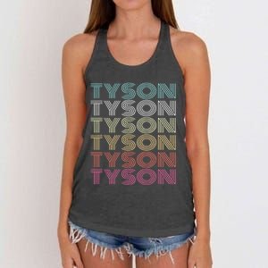 First Name Tyson Girl Boy Retro My Personalized Groovy 80S Women's Knotted Racerback Tank