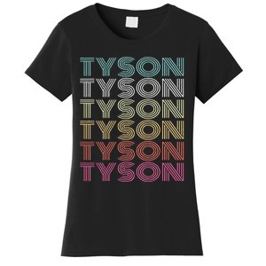 First Name Tyson Girl Boy Retro My Personalized Groovy 80S Women's T-Shirt