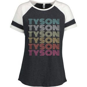 First Name Tyson Girl Boy Retro My Personalized Groovy 80S Enza Ladies Jersey Colorblock Tee