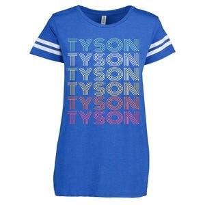 First Name Tyson Girl Boy Retro My Personalized Groovy 80S Enza Ladies Jersey Football T-Shirt