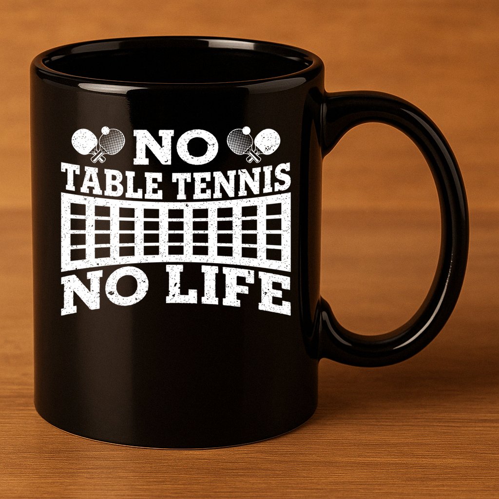 Funny No Table Tennis No Life Ping Pong Tennis Ball Player Gift 11oz C Handle Ceramic Mug