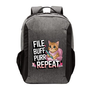 Funny Nail Tech Cat Lover File Buff Purr Repeat Vector Backpack