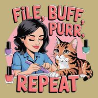 Funny Nail Tech Cat Lover File Buff Purr Repeat Mousepad