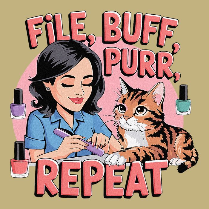 Funny Nail Tech Cat Lover File Buff Purr Repeat Mousepad