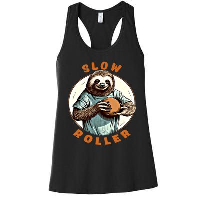 Funny Novelty Ten Pin Slow Roller Bowler Bowling Gift Women's Racerback Tank