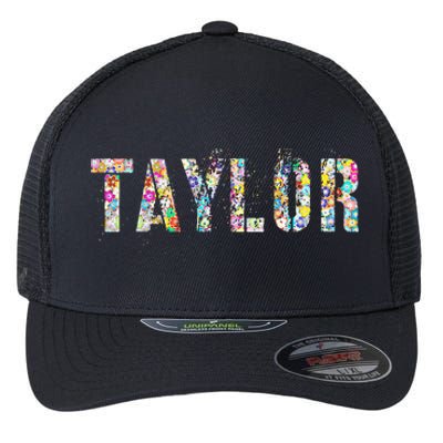 First Name Taylor Girl Personalized Birthday Grunge Flexfit Unipanel Trucker Cap