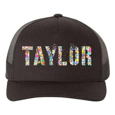 First Name Taylor Girl Personalized Birthday Grunge Yupoong Adult 5-Panel Trucker Hat