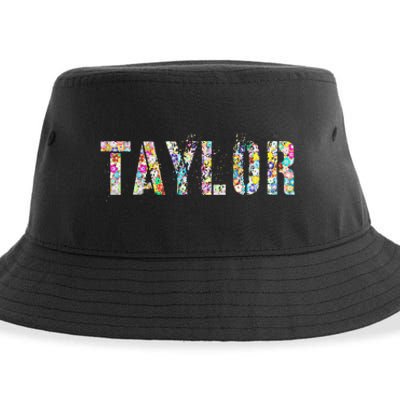 First Name Taylor Girl Personalized Birthday Grunge Sustainable Bucket Hat