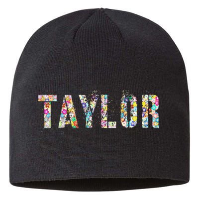 First Name Taylor Girl Personalized Birthday Grunge Sustainable Beanie