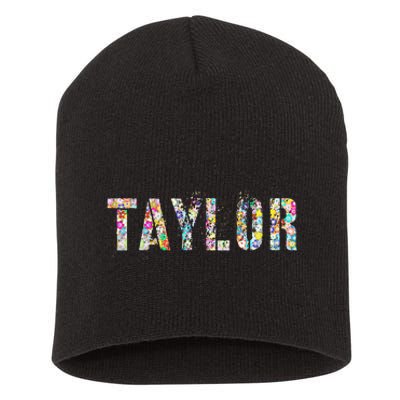 First Name Taylor Girl Personalized Birthday Grunge Short Acrylic Beanie