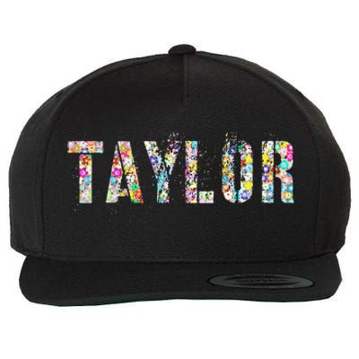 First Name Taylor Girl Personalized Birthday Grunge Wool Snapback Cap