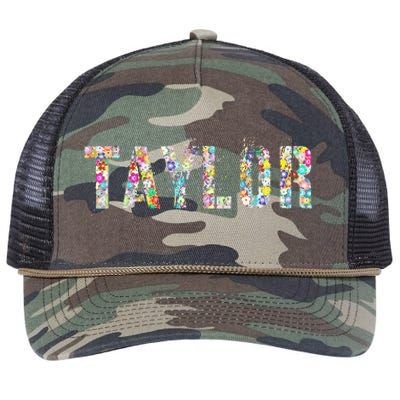 First Name Taylor Girl Personalized Birthday Grunge Retro Rope Trucker Hat Cap