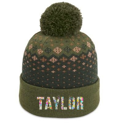 First Name Taylor Girl Personalized Birthday Grunge The Baniff Cuffed Pom Beanie