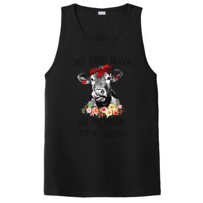 Funny Not Today Heifer Floral Farmer Cute Heifer PosiCharge Competitor Tank