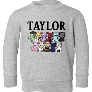 First Name Taylor Girl Retro Personalized Groovy 80s Toddler Sweatshirt