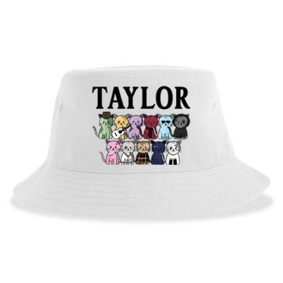 First Name Taylor Girl Retro Personalized Groovy 80s Sustainable Bucket Hat