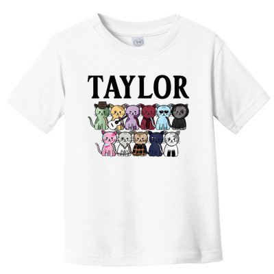 First Name Taylor Girl Retro Personalized Groovy 80s Toddler T-Shirt