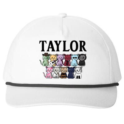 First Name Taylor Girl Retro Personalized Groovy 80s Snapback Five-Panel Rope Hat