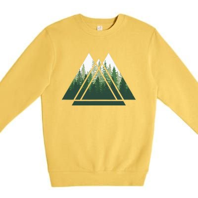 Forest Nature Triangle Minimalism Premium Crewneck Sweatshirt