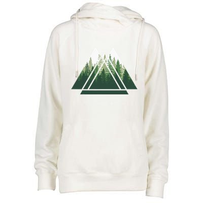 Forest Nature Triangle Minimalism Womens Funnel Neck Pullover Hood