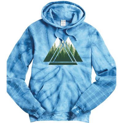 Forest Nature Triangle Minimalism Tie Dye Hoodie