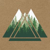 Forest Nature Triangle Minimalism Cotton Canvas Backpack