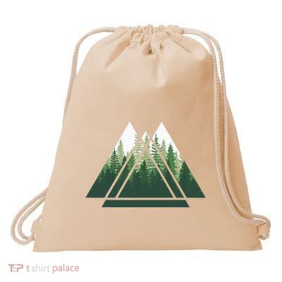 Forest Nature Triangle Minimalism Drawstring Bag