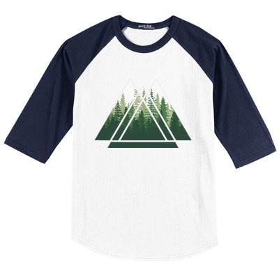 Forest Nature Triangle Minimalism Baseball Sleeve Shirt