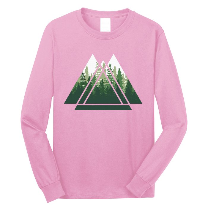 Forest Nature Triangle Minimalism Long Sleeve Shirt