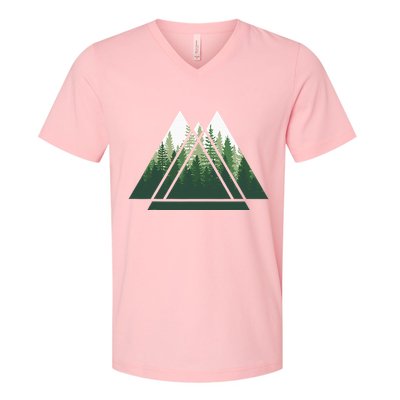 Forest Nature Triangle Minimalism V-Neck T-Shirt