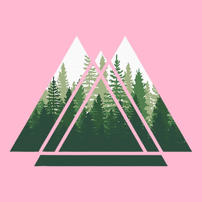 Forest Nature Triangle Minimalism Magnet