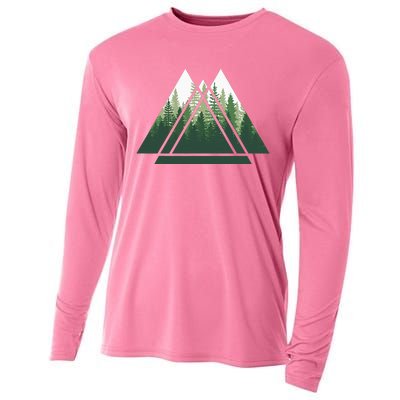 Forest Nature Triangle Minimalism Cooling Performance Long Sleeve Crew