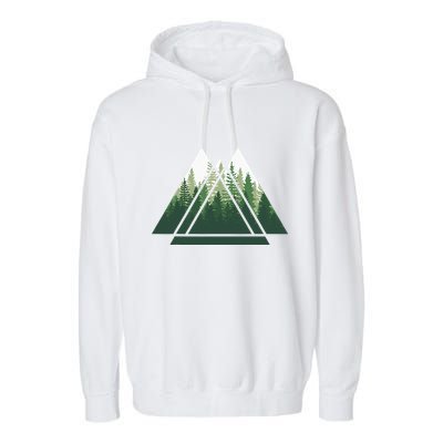 Forest Nature Triangle Minimalism Garment-Dyed Fleece Hoodie