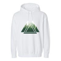 Forest Nature Triangle Minimalism Garment-Dyed Fleece Hoodie