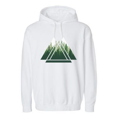 Forest Nature Triangle Minimalism Garment-Dyed Fleece Hoodie