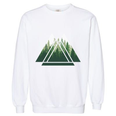 Forest Nature Triangle Minimalism Garment-Dyed Sweatshirt