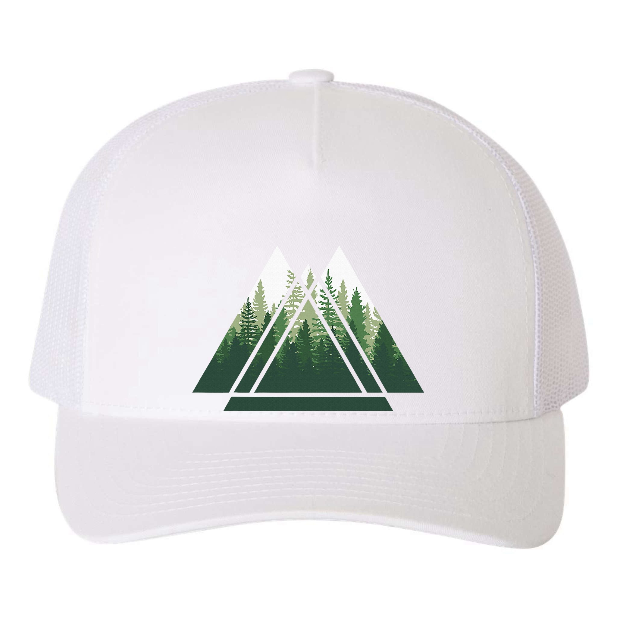 Forest Nature Triangle Minimalism Yupoong Adult 5-Panel Trucker Hat