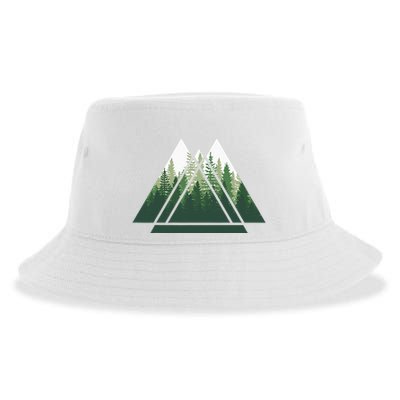 Forest Nature Triangle Minimalism Sustainable Bucket Hat