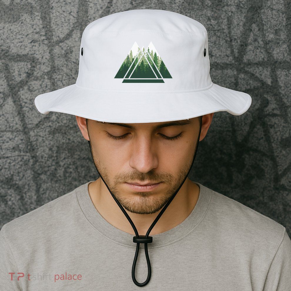 Forest Nature Triangle Minimalism Bucket Hat