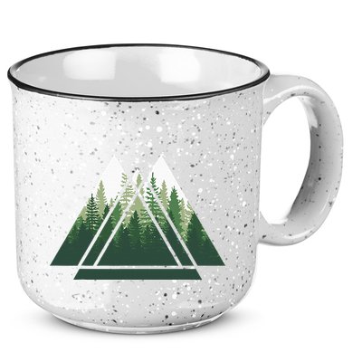 Forest Nature Triangle Minimalism 15oz Campfire Ceramic Mug