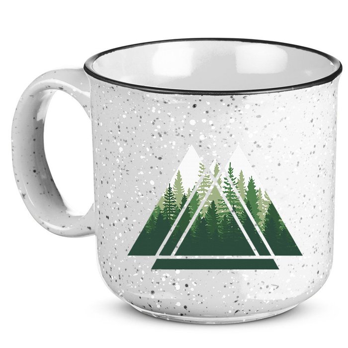 Forest Nature Triangle Minimalism 15oz Campfire Ceramic Mug