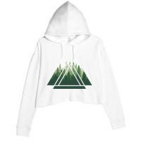 Forest Nature Triangle Minimalism Crop Fleece Hoodie