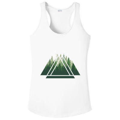 Forest Nature Triangle Minimalism Ladies PosiCharge Competitor Racerback Tank
