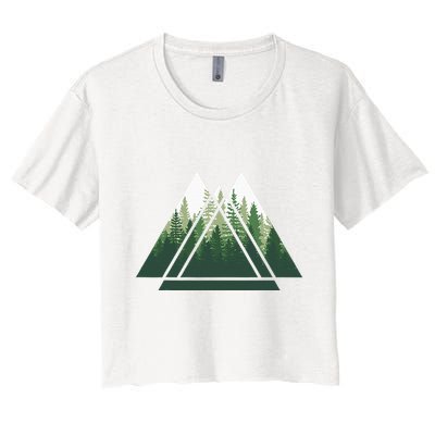 Forest Nature Triangle Minimalism Crop Top